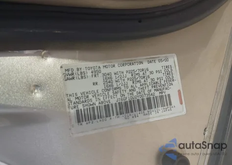 2000 Lexus Rx 300 from USA, damaged, VIN JT6GF10U2Y0073542